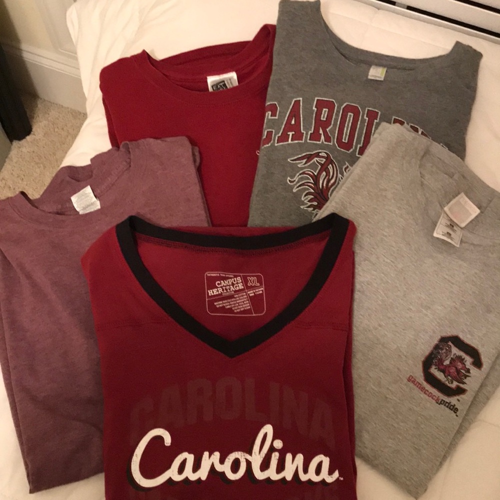 5 ladies South Carolina Gamecocks T-shirts.